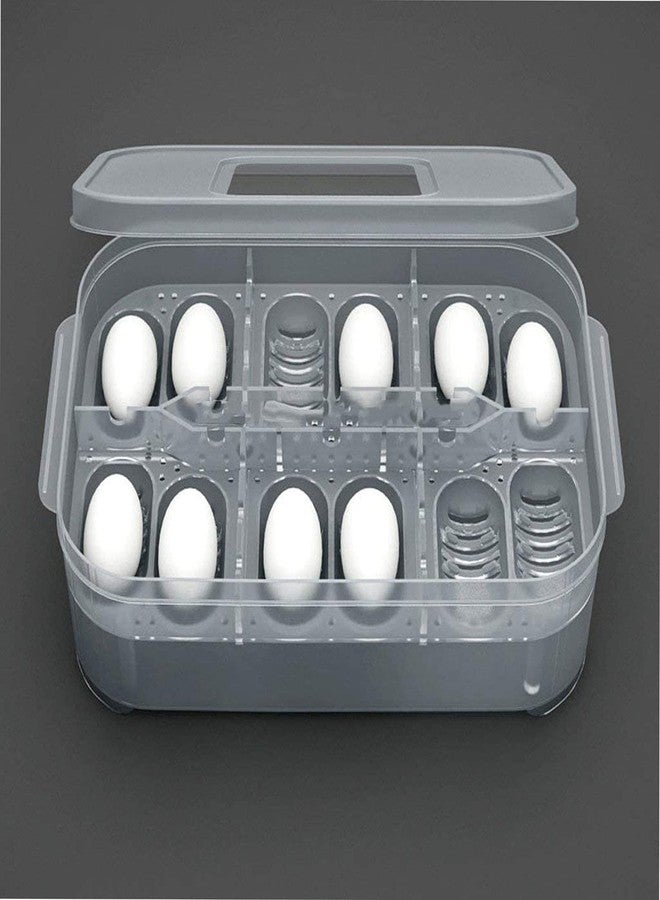 Still Awake Reptile Egg Incubator Professional Hatcher Hatching Box Case Tray Plastic Breeding Incubator for Hatching Snake,Lizards, Reptiles,Gecko(12 Slots with Thermometer) - Image 4